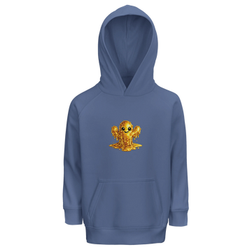 Bio-Hoodie fuer Kinder mit Goldene Liquid Buddies Motiv